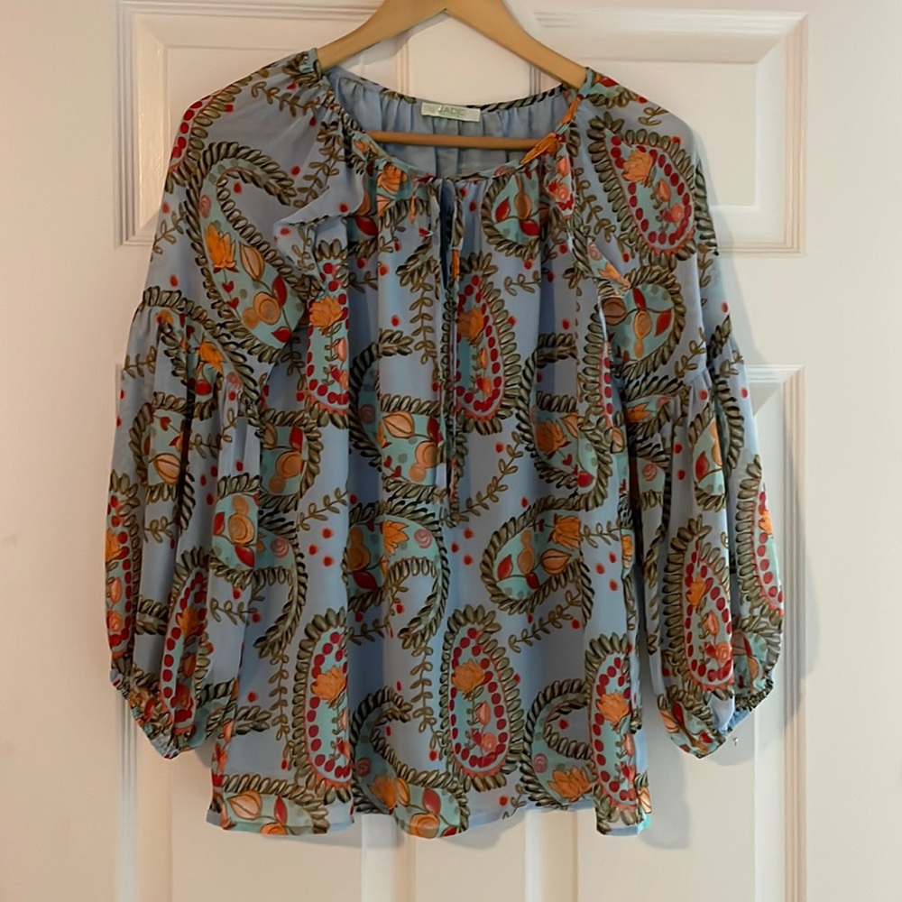 Jade silk blouse